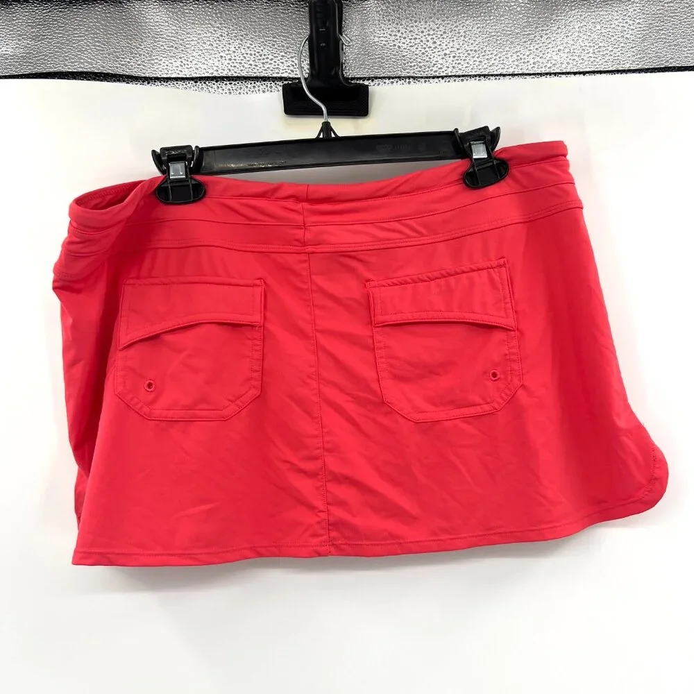 Athleta Coral Nylon Spandex Pull On Swim Skirt Women's Large - Picture 2 of 3
